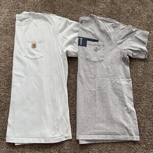 Men’s Lot Of 2 Carhartt T Shirt Pocket Tee Work Wear